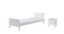 Jugendzimmer-Set >BILLY< in Satin Weiß aus Massiv Kiefer und MDF
