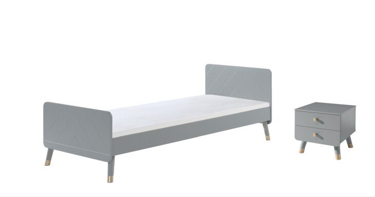 Jugendzimmer-Set >BILLY< in Timeless Grau aus Massiv Kiefer und MDF