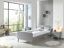 Jugendzimmer-Set >BILLY< in Timeless Grau aus Massiv Kiefer und MDF
