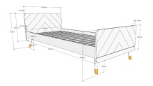 Jugendzimmer-Set >BILLY< in Timeless Grau aus Massiv Kiefer und MDF
