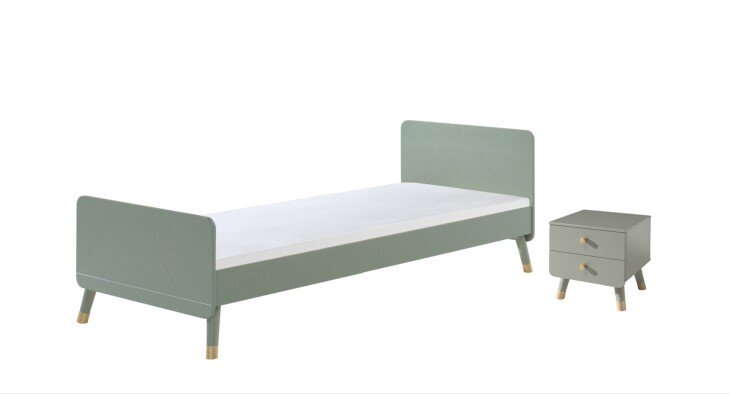 Jugendzimmer-Set >BILLY< in Olive Grün aus Massiv Kiefer und MDF