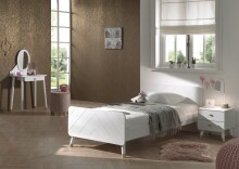 Schminktisch >BILLY< in Satin Weiß aus Massiv Kiefer und MDF - 70x129x40 (BxHxT)