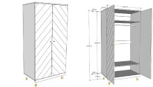 Kleiderschrank >BILLY< in Satin Weiß - 100x200x59 (BxHxT)