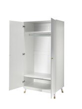 Kleiderschrank >BILLY< in Satin Weiß - 100x200x59 (BxHxT)