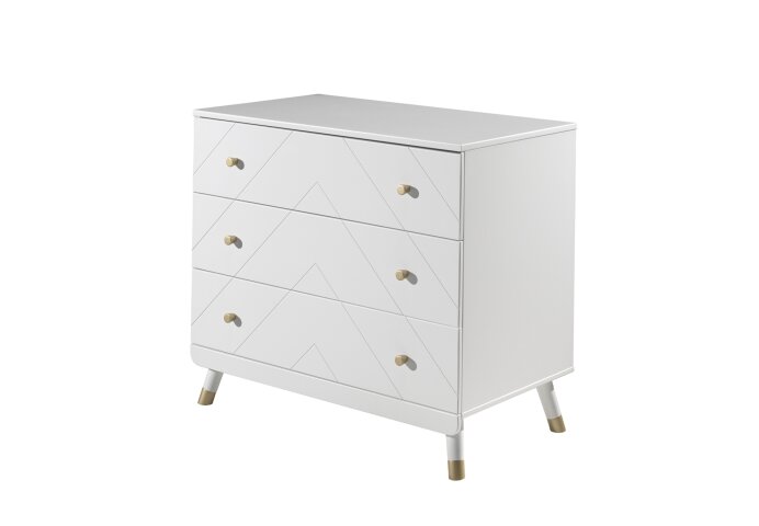 Kommode >BILLY< in Satin Weiß aus Massiv Kiefer und MDF - 100x89x57cm (BxHxT)