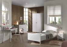 Kommode >BILLY< in Satin Weiß aus Massiv Kiefer und MDF - 100x89x57cm (BxHxT)