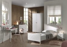 Kommode >BILLY< in Satin Weiß aus Massiv Kiefer und MDF - 100x89x57cm (BxHxT)
