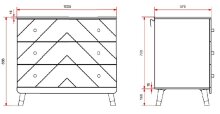 Kommode >BILLY< in Satin Weiß aus Massiv Kiefer und MDF - 100x89x57cm (BxHxT)