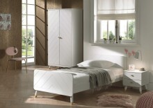 Jugendzimmer-Set >BILLY< in Satin Weiß aus Massiv Kiefer und MDF