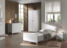 Jugendzimmer-Set >BILLY< in Satin Weiß aus Massiv Kiefer und MDF