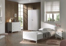 Jugendzimmer-Set >BILLY< in Satin Weiß aus Massiv Kiefer und MDF