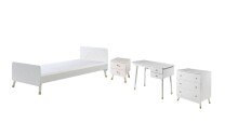 Jugendzimmer-Set >BILLY< in Satin Weiß aus...