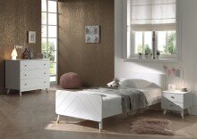 Jugendzimmer-Set >BILLY< in Satin Weiß aus Massiv Kiefer und MDF