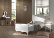 Jugendzimmer-Set >BILLY< in Satin Weiß aus Massiv Kiefer und MDF