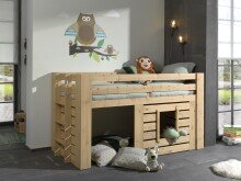 Spielbett >OLIVER< in Kiefer massiv Farbe Oak -...