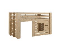 Spielbett >OLIVER< in Kiefer massiv Farbe Oak - 214,6x114,5x97,2 (BxHxT)
