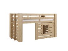 Spielbett >OLIVER< in Kiefer massiv Farbe Oak -...
