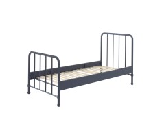 Metallbett >BRONXX< in Blau matt aus Metall - 96,5x110x206cm (BxHxT)