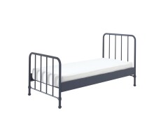 Metallbett >BRONXX< in Blau matt aus Metall -...