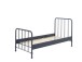 Metallbett >BRONXX< in Blau matt aus Metall - 96,5x110x206cm (BxHxT)