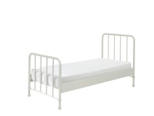 Metallbett >BRONXX< in Weiß matt aus Metall -...
