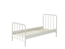 Metallbett >BRONXX< in Weiß matt aus Metall - 96,5x110x206cm (BxHxT)
