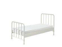 Metallbett >BRONXX< in Weiß matt aus Metall -...