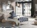 Metallbett >BRONXX< in Weiß matt aus Metall - 96,5x110x206cm (BxHxT)