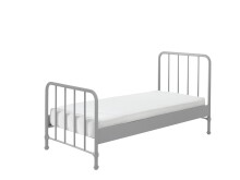 Metallbett >BRONXX< in Grau matt aus Metall -...