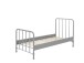 Metallbett >BRONXX< in Grau matt aus Metall - 96,5x110x206cm (BxHxT)