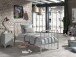 Metallbett >BRONXX< in Grau matt aus Metall - 96,5x110x206cm (BxHxT)