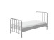Metallbett >BRONXX< in Grau matt aus Metall - 96,5x110x206cm (BxHxT)