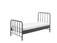 Metallbett >BRONXX< in Schwarz matt aus Metall -...