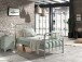 Metallbett >BRONXX< in Grün matt aus Metall - 96,5x110x206cm (BxHxT)