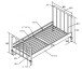 Metallbett >BRONXX< in Grün matt aus Metall - 96,5x110x206cm (BxHxT)