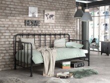 Metallbett >BRONXX< in Schwarz matt aus Metall -...