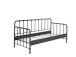 Metallbett >BRONXX< in Schwarz matt aus Metall - 96,5x110x206cm (BxHxT)