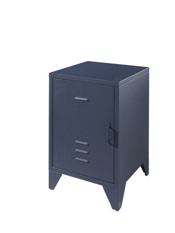 Nachtkonsole >BRONXX< in Blau matt aus Metall - 40x60x40cm (BxHxT)