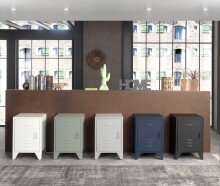 Nachtkonsole >BRONXX< in Blau matt aus Metall - 40x60x40cm (BxHxT)