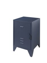 Nachtkonsole >BRONXX< in Blau matt aus Metall -...
