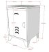 Nachtkonsole >BRONXX< in Blau matt aus Metall - 40x60x40cm (BxHxT)