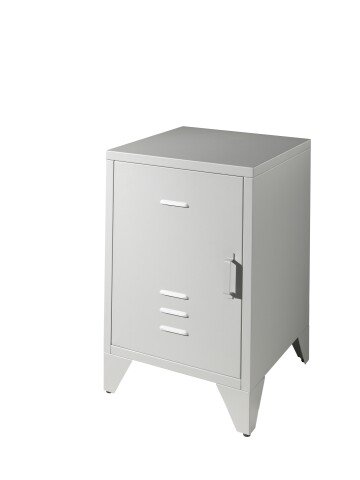 Nachtkonsole >BRONXX< in Grau matt aus Metall - 40x60x40cm (BxHxT)
