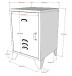 Nachtkonsole >BRONXX< in Grau matt aus Metall - 40x60x40cm (BxHxT)