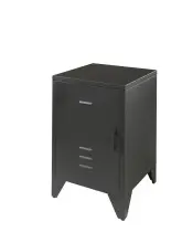 Nachtkonsole >BRONXX< in Schwarz matt aus Metall -...