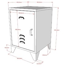 Nachtkonsole >BRONXX< in Grün matt aus Metall - 40x60x40cm (BxHxT)