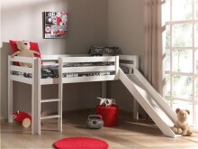 Spielbett >PINO< in Kiefer massiv weiß lackiert - 210x114x218 (BxHxT)