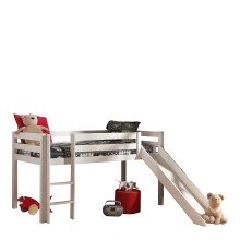 Spielbett >PINO< in Kiefer massiv weiß...