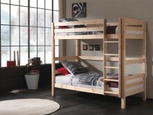 Etagenbett >PINO< in Kiefer massiv natur lackiert - 210x182x105 (BxHxT)