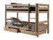 Etagenbett >PINO< in Kiefer massiv natur lackiert - 210x140x105 (BxHxT)