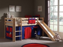 Spielbett >PINO< in Kiefer massiv natur lackiert - 210x114x218 (BxHxT)
